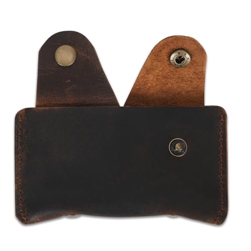 Slim Leather Card Holder, Minimalist Credit Card Wallet, Front Pocket Wallet, Compact Card Case for Men Women, RFID Blocking, Durable Leather Wallet