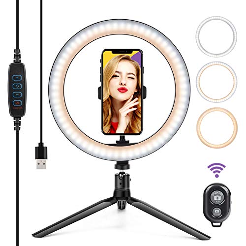 Weekly Top Sale GSBLUNIE 10'' LED Ring Light,Selfie Ring Light with Tripod Stand & Phone Holder,3 Light Modes,11 Brightness Level,Led Camera Ringlight for Makeup,Live Stream,YouTube Video,Photography Weekly Top Sale GSBLUNIE 10'' LED Ring Light,Selfie Ring Light with Tripod Stand & Phone Holder,3 Light Modes,11 Brightness Level,Led Camera Ringlight for Makeup,Live Stream,YouTube Video,Photography
