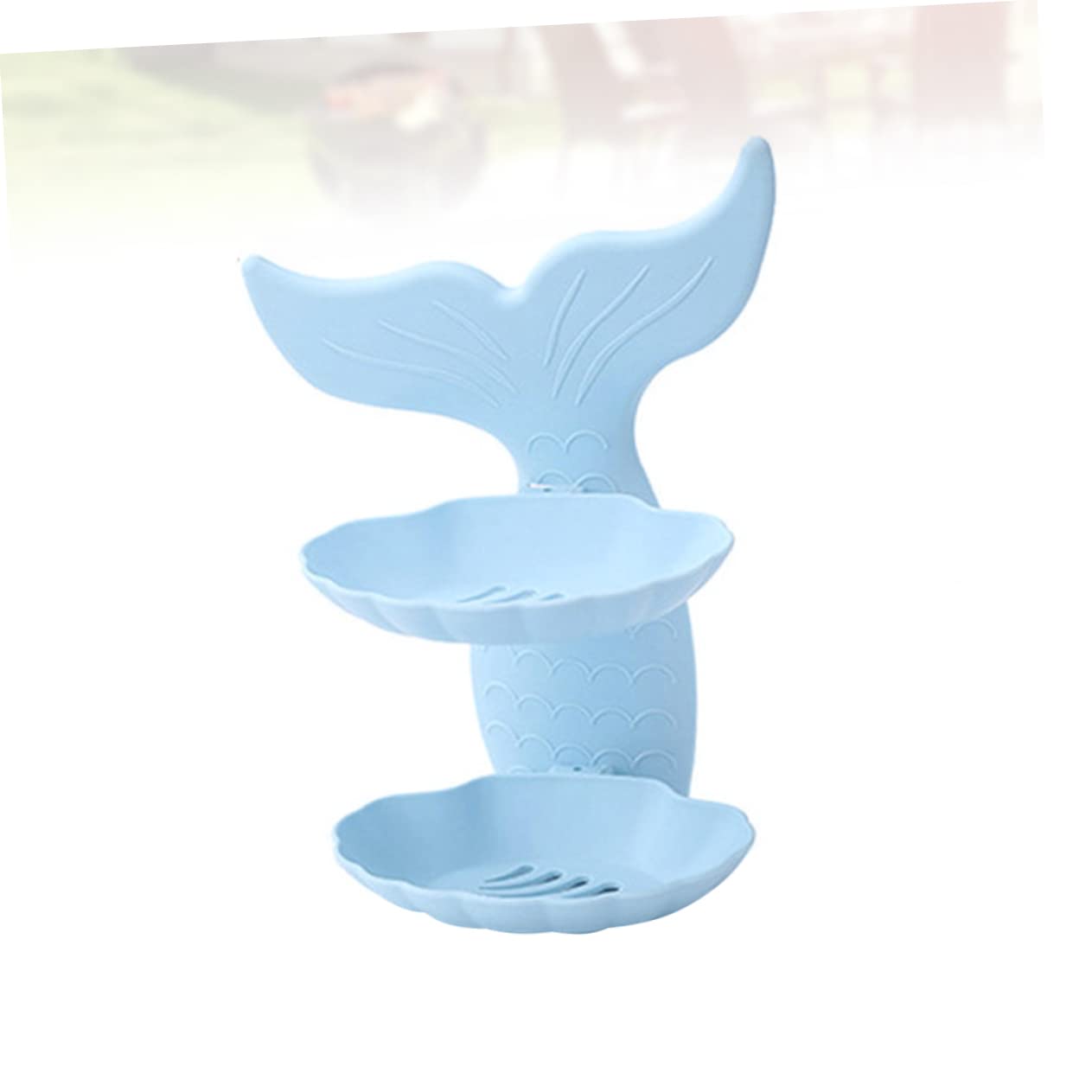 Jabonera Jabonera de Pared, jabonera con Drenaje, 1 jabonera de Doble Capa, jabonera de Pared sin perforación(Blue)