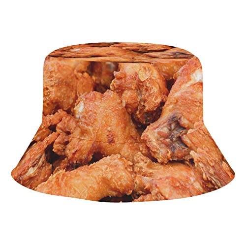 Sombrero del Cubo Cerveza Y Muslos De Pollo Frito Sombrero De Cubo para Hombre Plegable Verano Gorra De Playa Al Aire Libre, para Excursionismo, Actividades Al Aire, Ropa De Ocio, 56-58cm