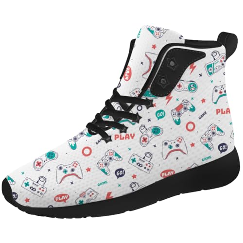 Video Game High Top Shoes Gamer High Top Sneakers Casual Shoes for Men Women