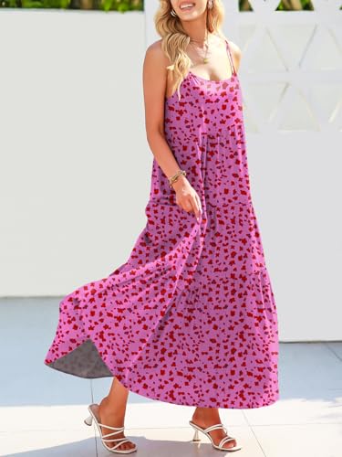 Image of ANRABESS Women Summer Casual Loose Sleeveless Sundress Spaghetti Strap Flowy Boho Linen Beach Vacation Maxi Long Dress