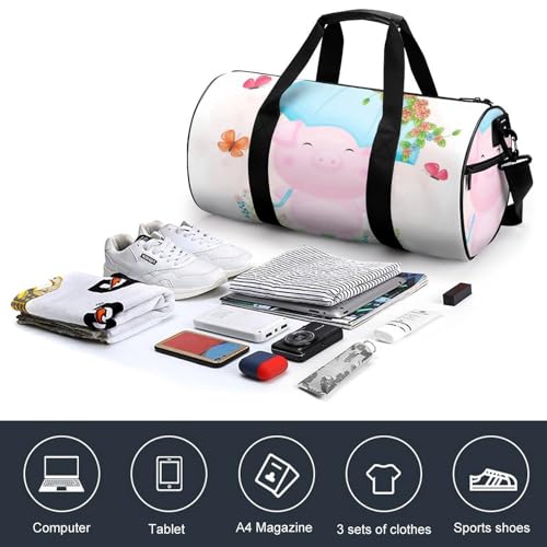 Sac week-end papillon cochon grand compartiment compact pour voyage - 4