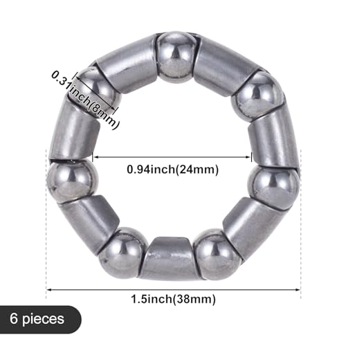 CustomyLife 6pcs 5/16" x 7 Balls Bicycle Crank Bearing Silver Bottom Bracket Bearings Bike Axle Wheel Frame Bearing Repair for Schwinn Mountain Genesis Beach Cruiser limos Stretch
