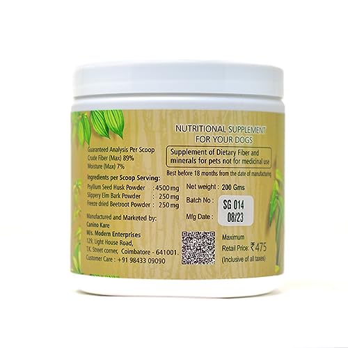 CANINO-KARE-Sante-Gut-Dietary-Fiber-Supplement-Powder-for-Dogs-200-GMS-Natural-and-Organic-Ingredient-Blend-Improves-Digestion-Fights-Inflammation-and-Helps-Detoxify-The-Body-Treats-Diarrhea