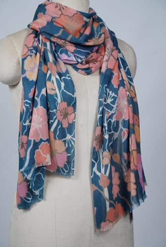 Image of VIC Cotton Modal Digital Print Scarf for Women | Digital Print Designer Stole | Soft Lightweight Luxury Wrap | Premium Cotton Modal Blend | 55 x 170 cm | VIC-SM-DP5517