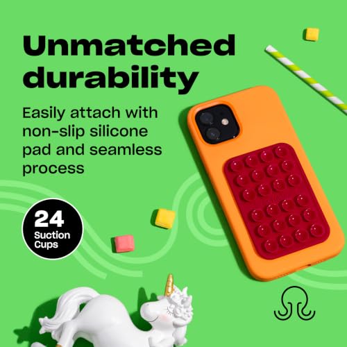 Image of OCTOBUDDY Classic - Silicone Suction Phone Case Adhesive Mount, RED