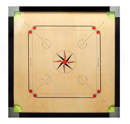 Image of Superior Gloss Finish Practice Carrom Board for Serious Professional Practice with Coins Striker and Powder(32 Inch Carrom Cut)