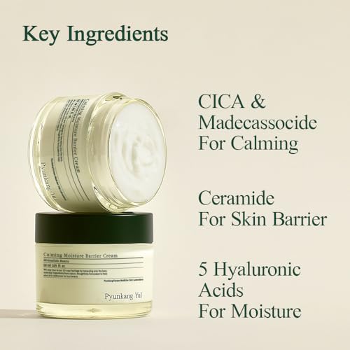 Image of Pyunkang Yul PKY Calming Moisture Barrier Cream Instantly Soothes Sensitive Skin, Hyaluronic Acid & Ceramide for Hydration, Vegan, Korean Skincare (1.69 Fl. Oz, 50ml)