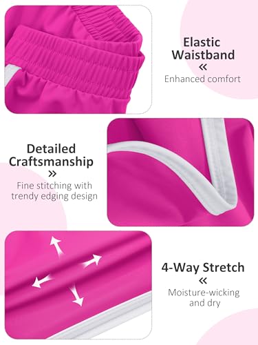 Resinta 5 Packs Girls Athletic Shorts Toddler Soccer Sports Shorts Kids Quick Dry Gym Running Short2