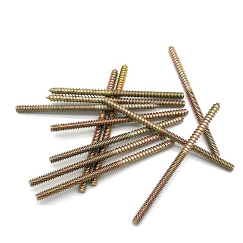 Image of 12 Pack 1 /4-20 x 4-1 /2 Inch Hanger Bolts Double Headed Wood Dowel Self-Tapping Screw for Furniture Double Threaded Rods 114.3mm Length
