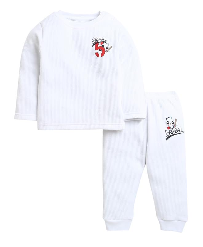 BUMZEE White Boys Full Sleeves Cotton Thermal T-Shirt & Jogger Set (Peb9635)-picture-26