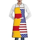 Material: el delantal mide 28.3 x 20.4 pulgadas y está hecho de 100% poliéster, por lo que es duradero y resistente a la abrasión, incluso bajo un uso intenso.