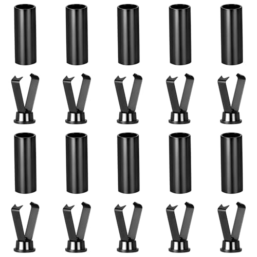 HJZHII 10 Sets Shoelace Tips Alloy Aglet Shoe Lace End Tips Hoodie String Ends Cylindrical Tip Replacement for Shoes Clothes(Black)