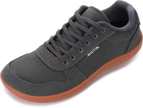 Image of WHITIN Men's Wide Barefoot Shoes | Stylish Canvas Minimalist Sneakers | Zero Drop Sole