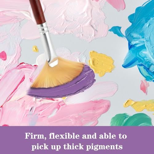 Prasacco 572391_1_BW7QAC0X 6 Pieces Artist Fan Paint Brush Set thumb #3