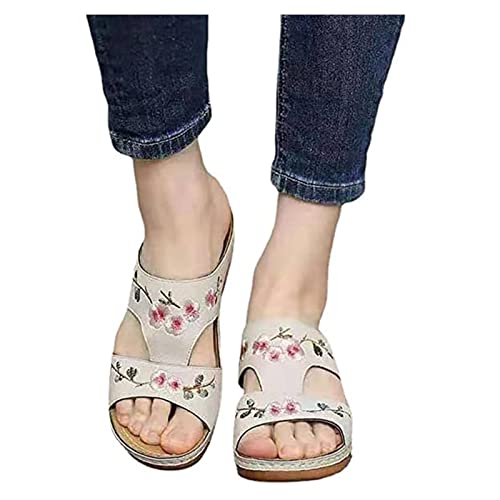 Orthotic Flip Flops Women Plantar Fasciitis,Women Fashion Orthotic Slides Ladies Comfy Slip On Slippers Dressy Summer Wide Width Orthopedic Sandals With Arch Support