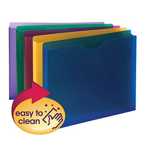 Smead Poly Expanding File Jacket, Straight-Cut Tab, 1” Expansion, Letter Size, Assorted Colors, 10 Per Pack (89610) #TOP1