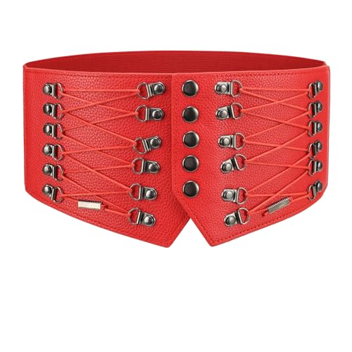 Corset Belts for Women Wide Elastic Tie Cinch Belt Vintage Renaissance Gothic Waspie Belt for Dresses