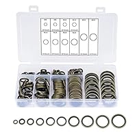 Aiyomi 150 Stück Hydraulik Dichtringe mit Gummilippe, M6-M24 Ölablassschraube Dichtring Bonded Seal Dichtring, Dichtungsringe Sortiment