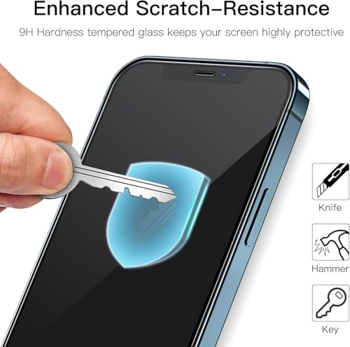 Image of IQShield Screen Protector Tempered Glass Guard for iPhone 12 and iPhone 12 Pro - 9H Hardness, HD Clear, Case Friendly [1 Pack]