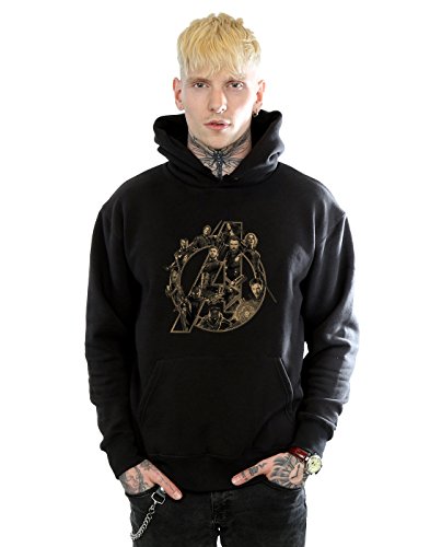 Marvel Men's Avengers Infinity War Marvel Logo Hoodie Black X-Large