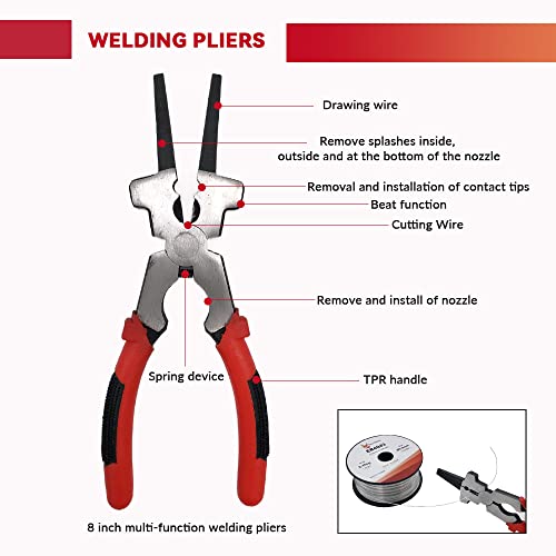 Welding Tool Kits Slag Removal Tool With Scratch Wire Brush Welding Chipping Hammer Slag Removal Brush Tool Welding Gloves Welding Plier #TOP5