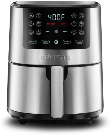 Gourmia 4-Qt Digital Air Fryer with Guided Cooking, Easy Clean, Stainless Steel