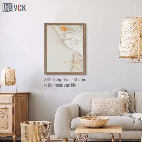 Image of VCK 22x28 Poster Frame Solid Wood Walnut 3 Pack Picture Frames 22 x 28 Inches with Wall Mounting Hanging