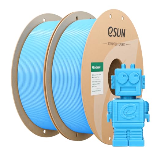 eSUN PLA Basic Filament 2KG Bundle, Speedy PLA, Light Blue+Light Blue