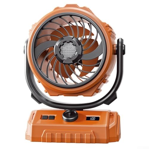Breeze Anywhere Ventilador portátil para exteriores con fuertes capacidades de flujo de aire y luces brillantes (naranja)