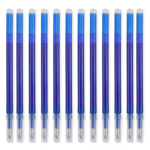 12 Pièces Recharges Bleues Effaçables 0,7mm pour Stylos Pilot FiXion, Encre Thermosensible Pour écrire Remplacement Du Stylo Écriture Lisse de 400m pour Écriture Quotidienne et Professionnelle (Bleu)