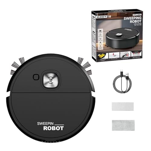 Aspiradora robótica, recargable de succión fuerte, máquina de limpieza robot para el hogar, para comedor, dormitorio, apartamento, dormitorio universitario, polvo y desechos de cabello