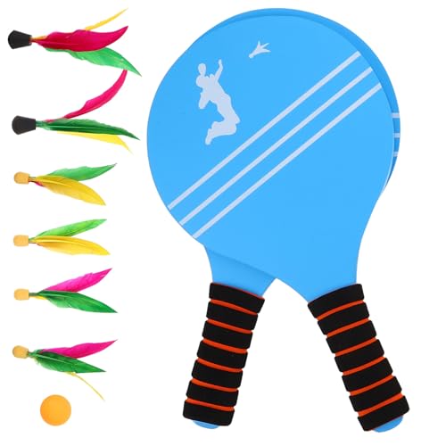 POPETPOP Raquetas de Bádminton para Ligero y Fácil de Agarrar Compatible con Volante y Pelota de Tres Plumas Equipo Deportivo Portátil para Playa Jardín y Exteriores