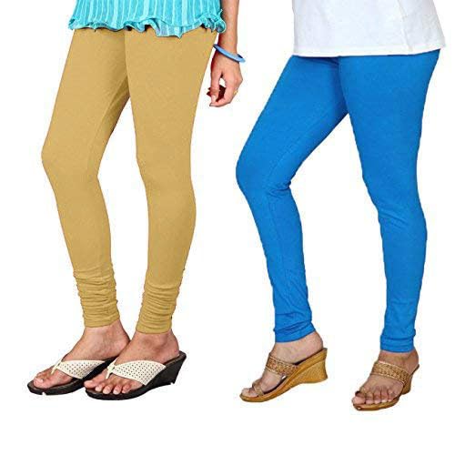 Image of Ultra Soft Cotton Slim fit Solid Color Attractive Casul wear Leggings for Womens - Pack of 2 pcs