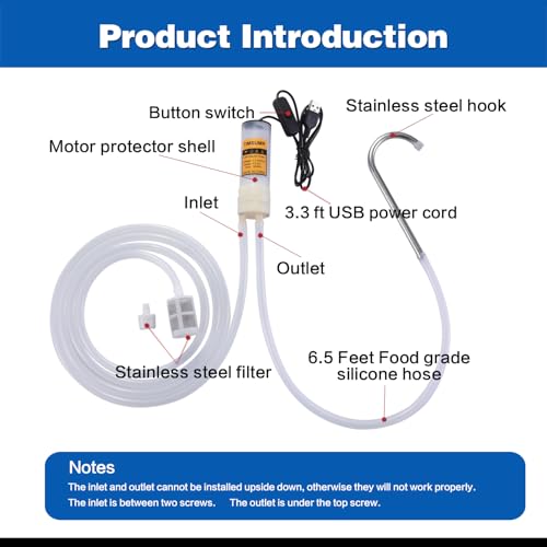 Image of Food Grade Portable USB Small Auto Siphon Electric Wine Pump,DC 5V,2LPM