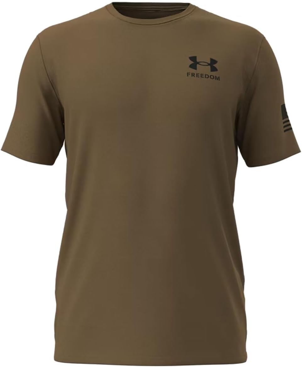 Under Armour, Mens, New Freedom Flag T-Shirt, Coyote/Black, 5X-Large