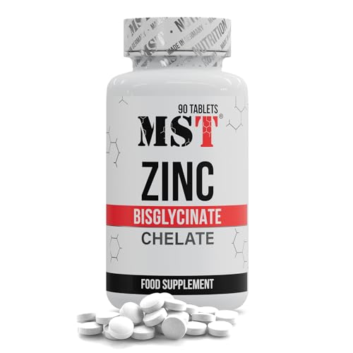 MST Zinc Chelate Bisglycinate 25 mg hochdosiertes Zink Bisglycinat mit optimaler Bioverfügbarkeit 90 Tabletten vegan laborgeprüft Zinkpräparat Nahrungsergänzung Made in Germany
