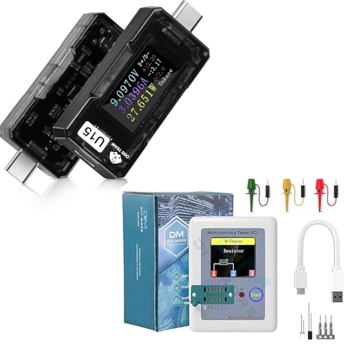 diymore LCR Meter Transistor Tester,Transistor Meter,LCR-TC1 Multi-Function Transistor Capacitor Tester ESR Tester Full Color Display Automatic Checker Detector for Diode Triode LCR ESR NPN PNP