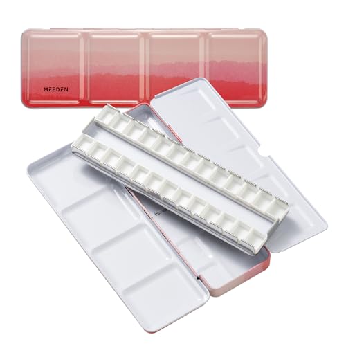MEEDEN Portable Watercolor Palette with 24 Half Pans