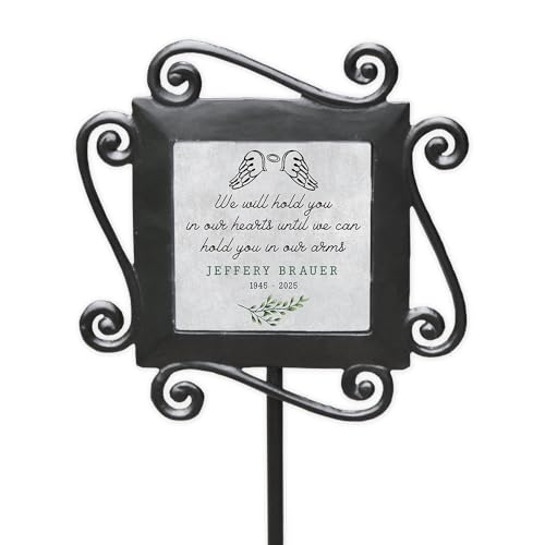 Personalized Memorial Garden Stake with Angel Wings and Heartfelt Quote for Outdoor Tribute