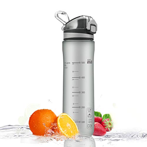 Letsfit Sports Water Bottle, BPA-Free Tritan Plastic Water Bottle with Locking Flip-Flop Lid