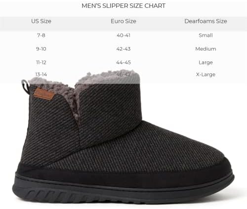 Dearfoams mens James Woven Boot Slipper, Black, Medium US | Image 3