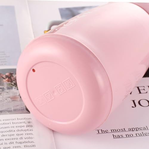 Image of Baskety Small Thermal Coffee Glass Insulated Vacuum Flask 400ml | Lined Water & Coffee Dispenser Bottle | Portable, Leakproof & Durable | Pink