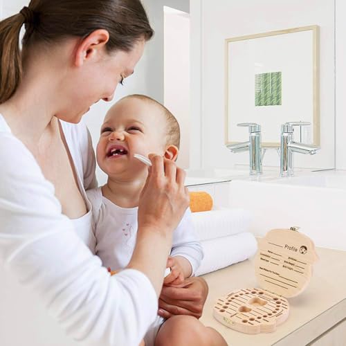 Boîte à dents de bébé en bois NASHRIO pour figer les souvenirs