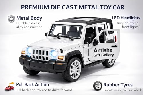 Image of Thar Roxx Metal Light and Sound Toys Cars Diecast Toy Car for Kids 1:36 Scale Model Metal Pull Back Sports Car Boys