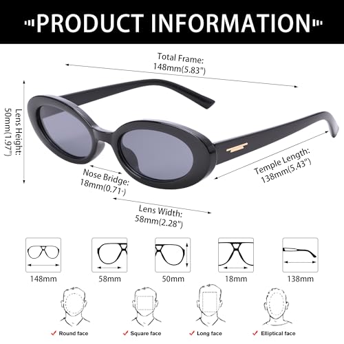 Fashion Retro Oval Sunglasses for Women Men Tiny Small Cat Eye Sunglasses Vintage 90s Shades4