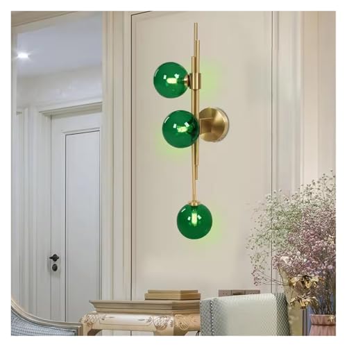 Aplique de pared de 3 luces verdes con bombillas LED G9 para dormitorio 6