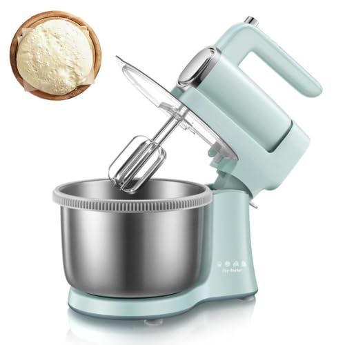 Soporte para batidora de pasteles de 300 W, 9 velocidades con cuenco de 4 L, incluye 2 batidores y 2 ganchos de masa para hornear y preparar ensaladas
