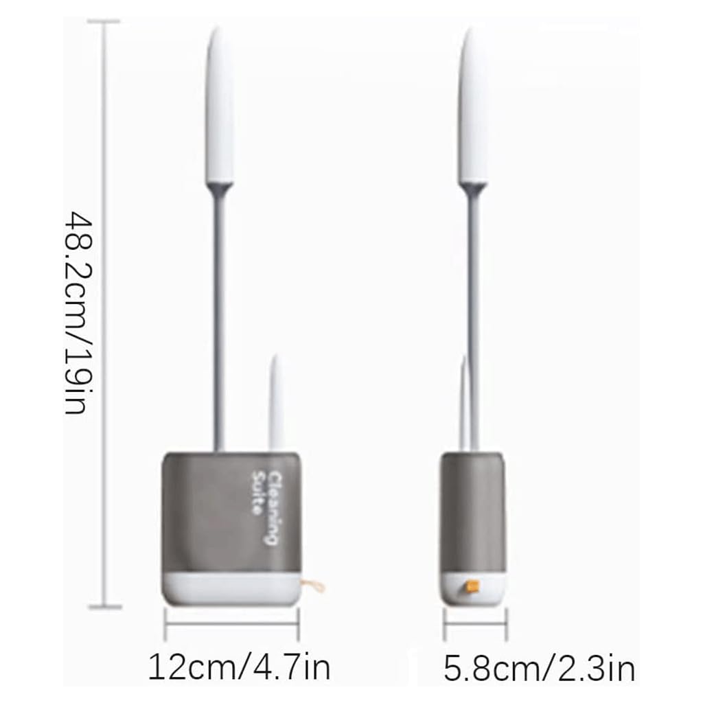 escobilla WC Cepillo y Soporte para Inodoro con cerdas de Silicona, Cepillo Limpiador de Inodoro 2 en 1 para Almacenamiento de baño, fregador de Inodoro Eficiente